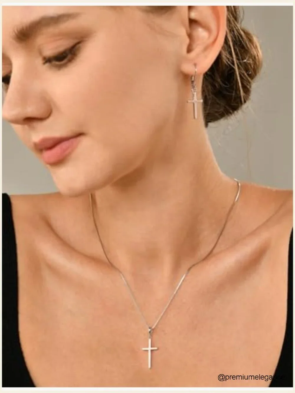 Solid 925 Sterling Silver Cross Pendant Necklace 18